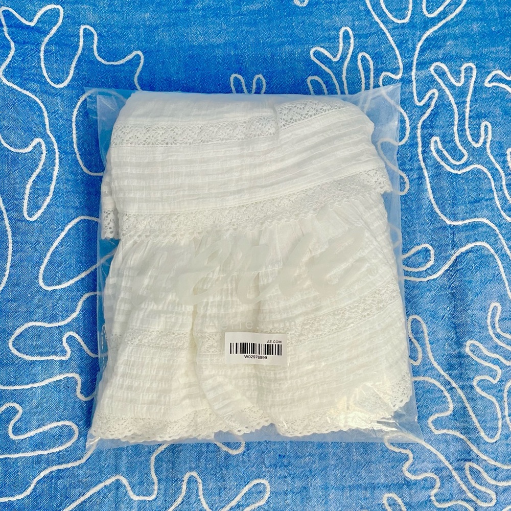 Aerie Ruffle n Rock White Lace Skirt
